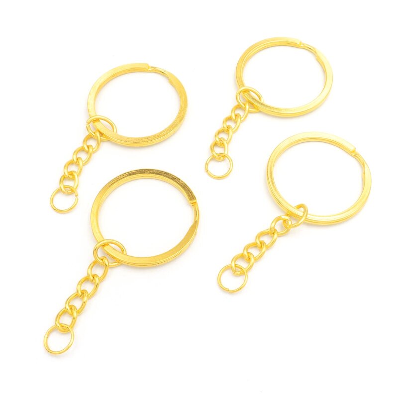 Schlüsselringe inklusive Kette in goldfarben 4 Stück