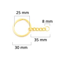Schlüsselringe inklusive Kette in goldfarben 4...