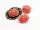 4 Cabochons als Blumen in rosé - lachs, 18 x 13 mm