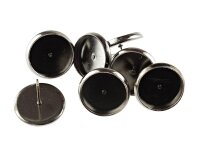 10 Ohrstecker in Gunmetall für 12 mm Cabochons