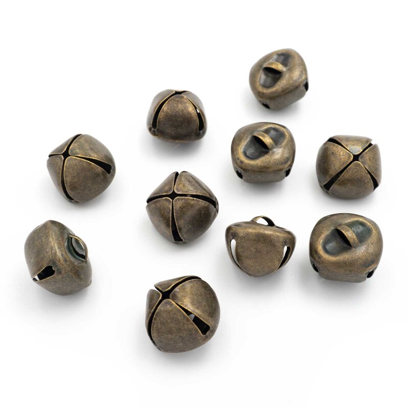 10 Glöckchen in antik Bronze 19x17 mm
