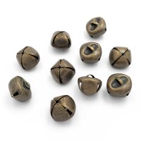 10 Glöckchen in antik Bronze 19x17 mm
