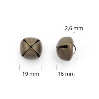 10 Glöckchen in antik Bronze 19x17 mm