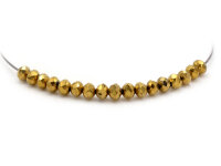 50 Glasschliffperlen "Doll" in goldfarben, 4x3 mm