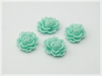 4 Cabochons als Blumen in mintgrün