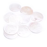 Capiz Muschelscheiben in cremeweiß 30mm 10 Stück