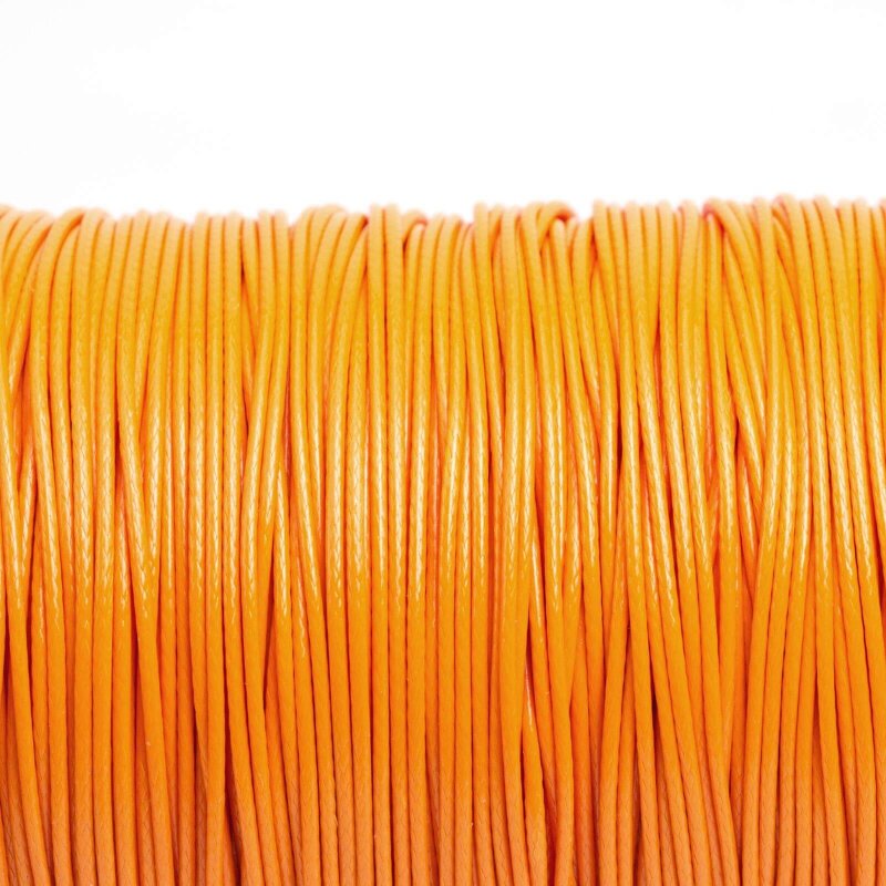 10 m Polyesterkordel gewachst in neonorange, 1 mm