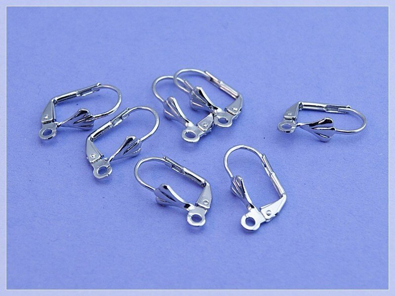 10 Brisuren/Klappohring in silberfarben platiniert