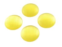 6 Cabochons aus Cateyeglas in gelb, 14 mm