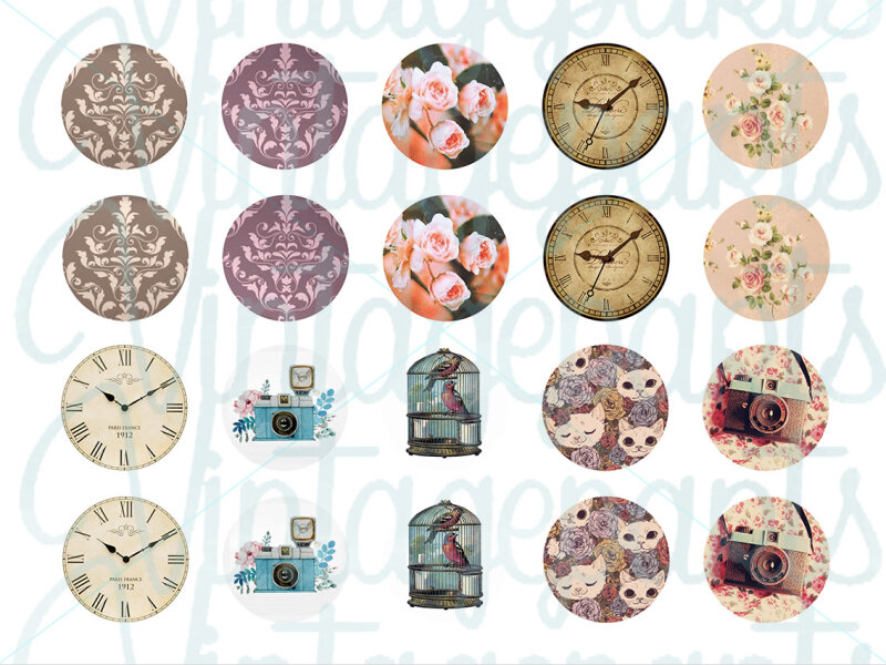 Motivbogen "Vintage" für 20mm Cabochons