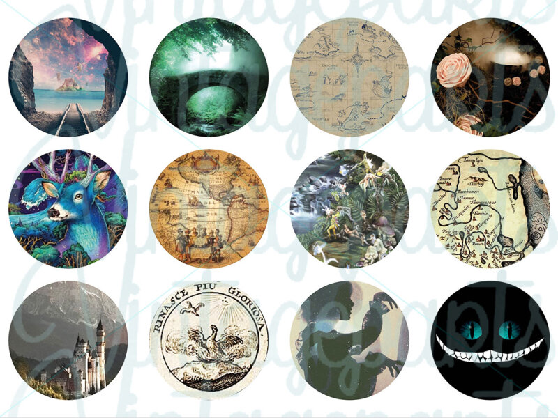 Motivbogen "Fantasy" für 30mm Cabochons