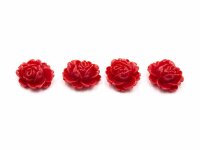 Cabochons als Seerose in rot 18x13 mm 4 Stück