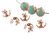 10 filigrane Perlkappen aus Messing  in peachy...