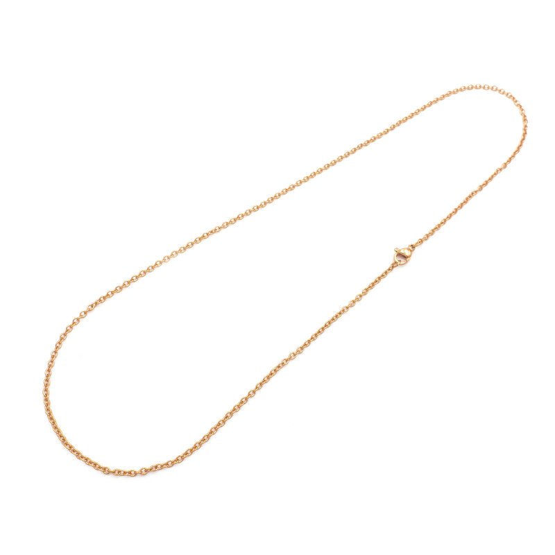 Fertige Halskette 304 Edelstahl roségoldfarben, 45 cm, PVD beschichtet