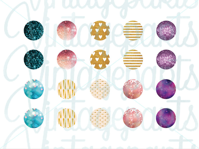 Motivbogen "Glitter" für 14mm Cabochons