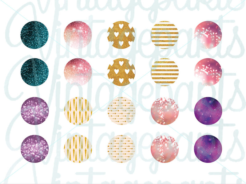 Motivbogen "Glitter" für 16mm Cabochons