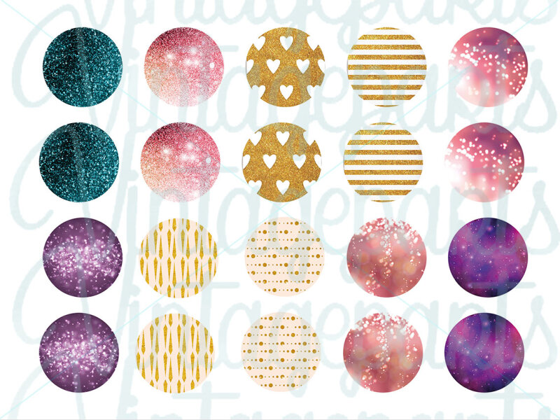 Motivbogen "Glitter" für 20mm Cabochons