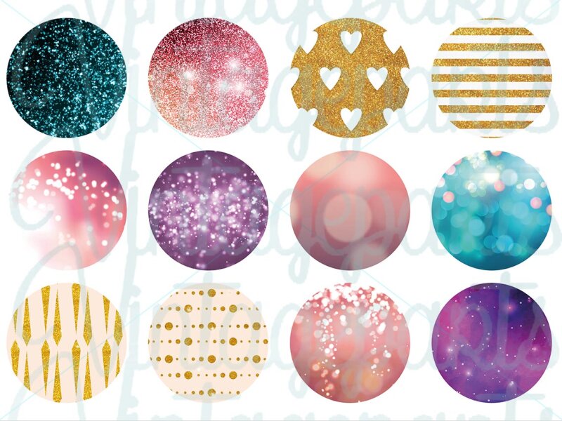 Motivbogen "Glitter" für 30mm Cabochons