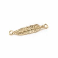 Boho Look Verbinder als Feder in goldfarben 1 Stk.