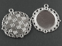 2 Rahmen in silberfarben für 20 mm Cabochon