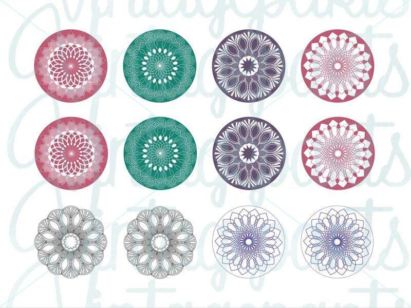 Motivbogen "Mandala" für 25mm Cabochons