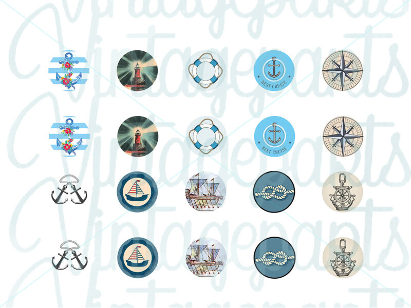 Motivbogen "Nautic" für 14mm Cabochons