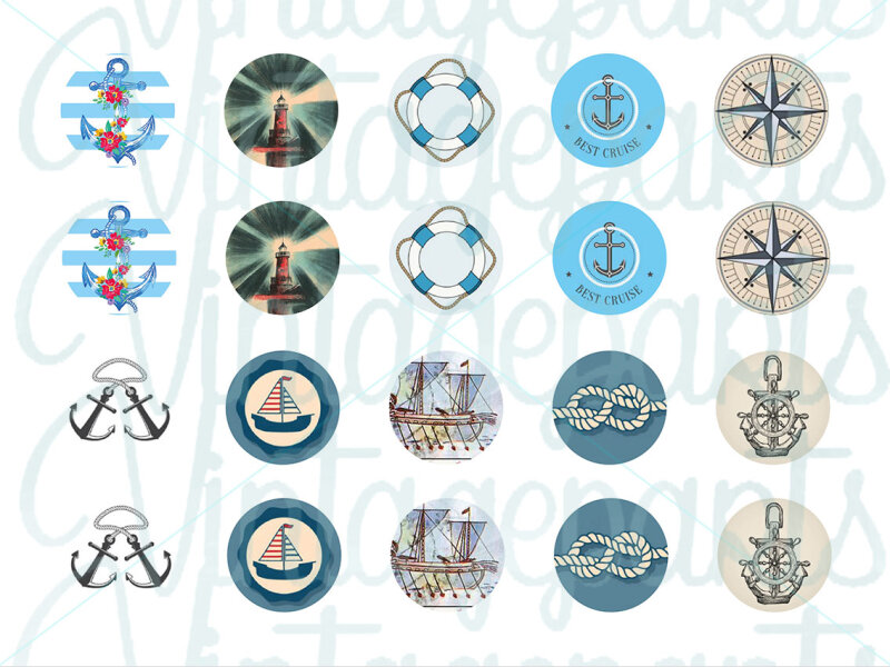 Motivbogen "Nautic" für 18mm Cabochons