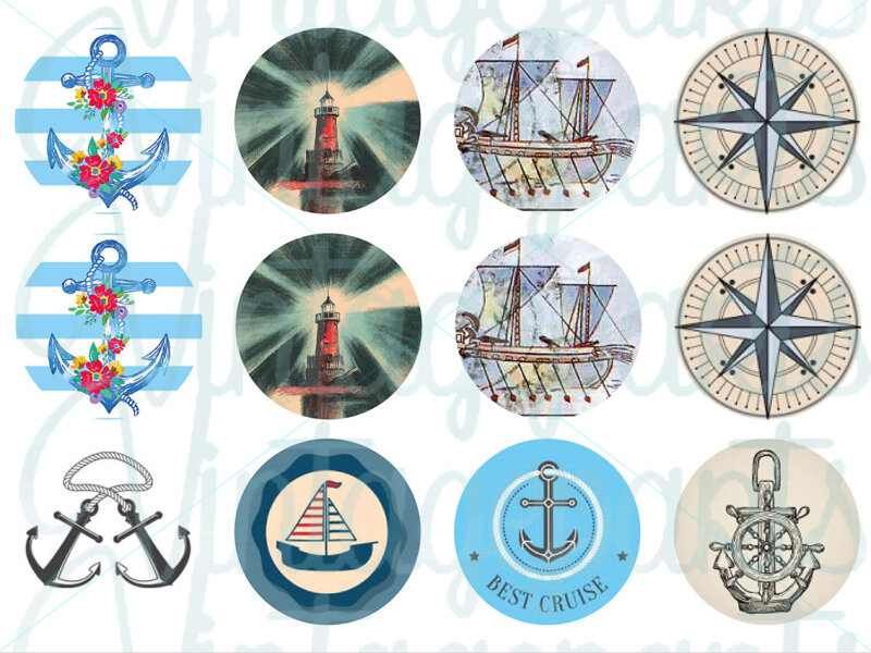 Motivbogen "Nautic" für 30mm Cabochons