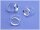 4 Ringrohlinge in silberfarben für 14 mm Cabochon