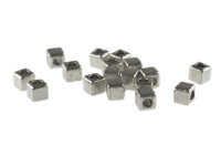 20 Zwischenperlen "Cube" in silberfarben, 3mm