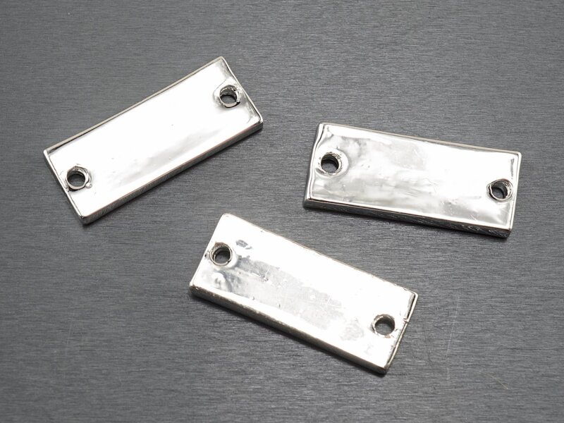 4 schlichte Verbinder in silberfarben, 19,4mm