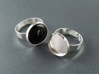 2 Ringrohlinge in silberfarben für 14 mm Cabochon