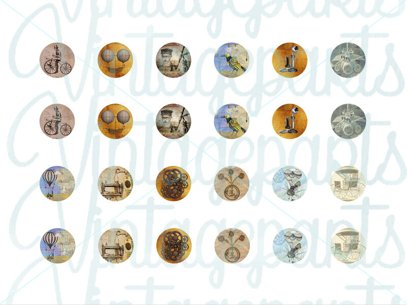 Motivbogen "Steampunk" für 12mm Cabochons