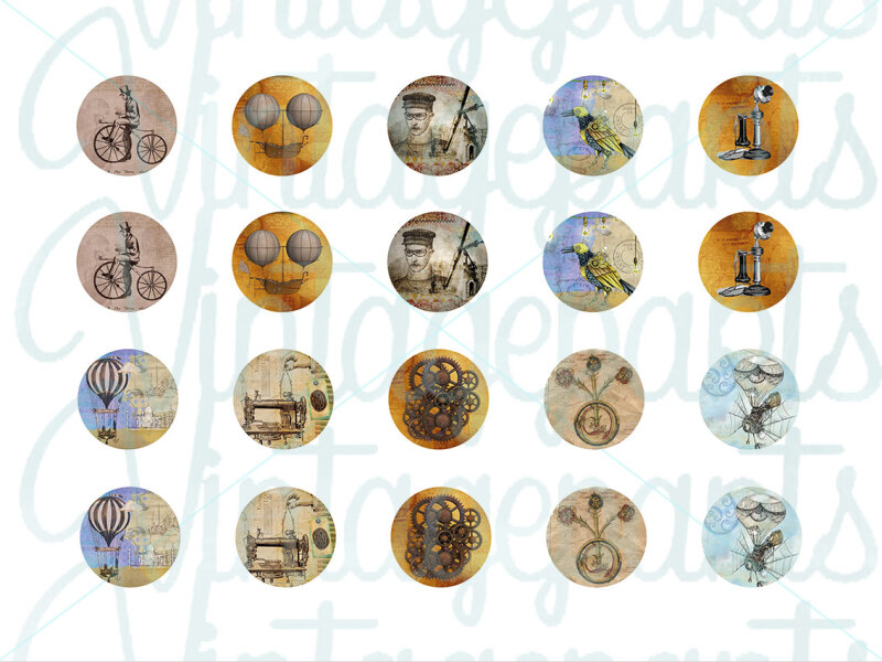 Motivbogen "Steampunk" für 16mm Cabochons