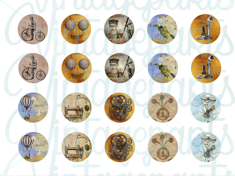 Motivbogen "Steampunk" für 18mm Cabochons