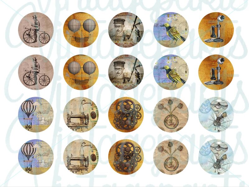 Motivbogen "Steampunk" für 20mm Cabochons