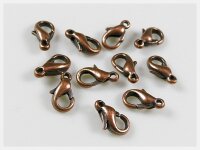 12 Karabinerverschlüsse 12 mm antik kupferfarben