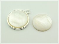 2 Cabochons aus echtem Perlmutt, 20 mm Durchmesser