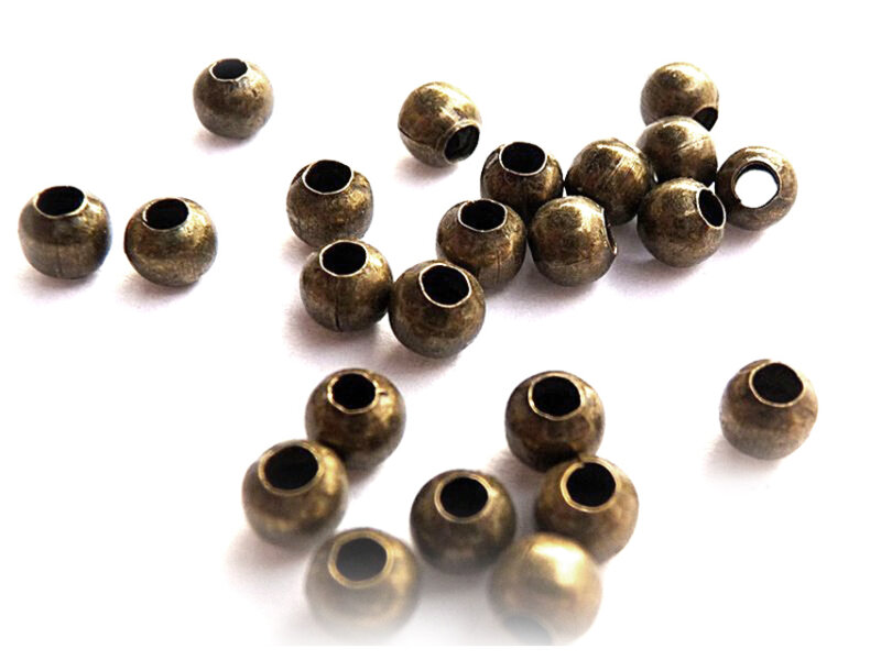 100 Zwischenperlen in Vintage Bronze 3 mm