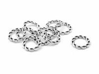 Ringe geflochten in antik silberfarben 10 Stück