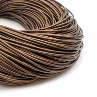2 m echtes Lederband Kaffee 2, mm