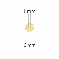 100 Perlkappen in goldfarben, 6 mm