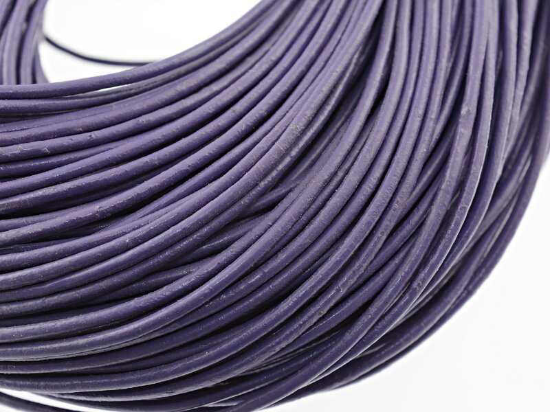 2 m echtes Lederband lila 2 mm