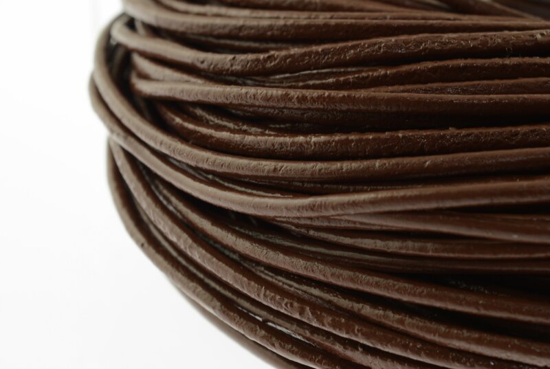 2 m echtes Lederband braun 2 mm