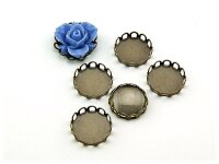 20 Fassungen für 12 mm Cabochons in antik bronze