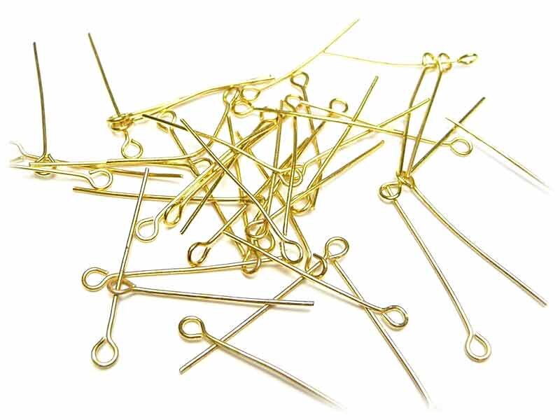 100 Ösenstifte 28 mm goldfarben