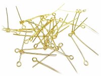 100 Ösenstifte 28 mm goldfarben