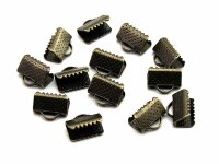 20 Bandklemmen in antik Bronze, 10 mm