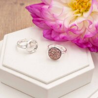 6 Ringrohlinge silberfarben für 12 mm Cabochon