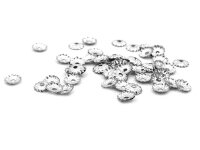 kleine Perlkappen aus Messing in platinfarben 6 mm 50...